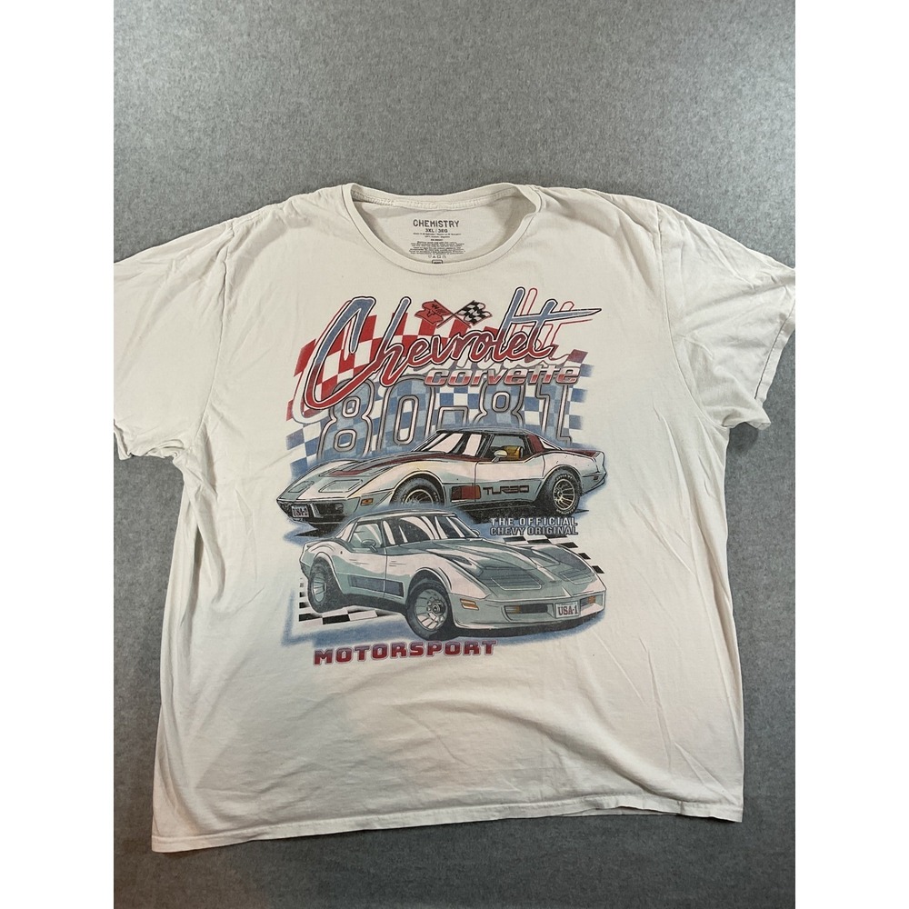 Chemistry Chevrolet Corvette Motorsport Graphic T-Shirt Mens 3XL White 80-81 570